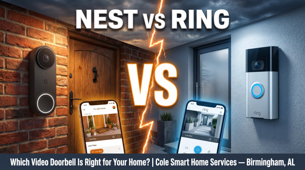 Ring vs Nest doorbell comparison for Birmingham AL homeowners — Cole Smart Home Services